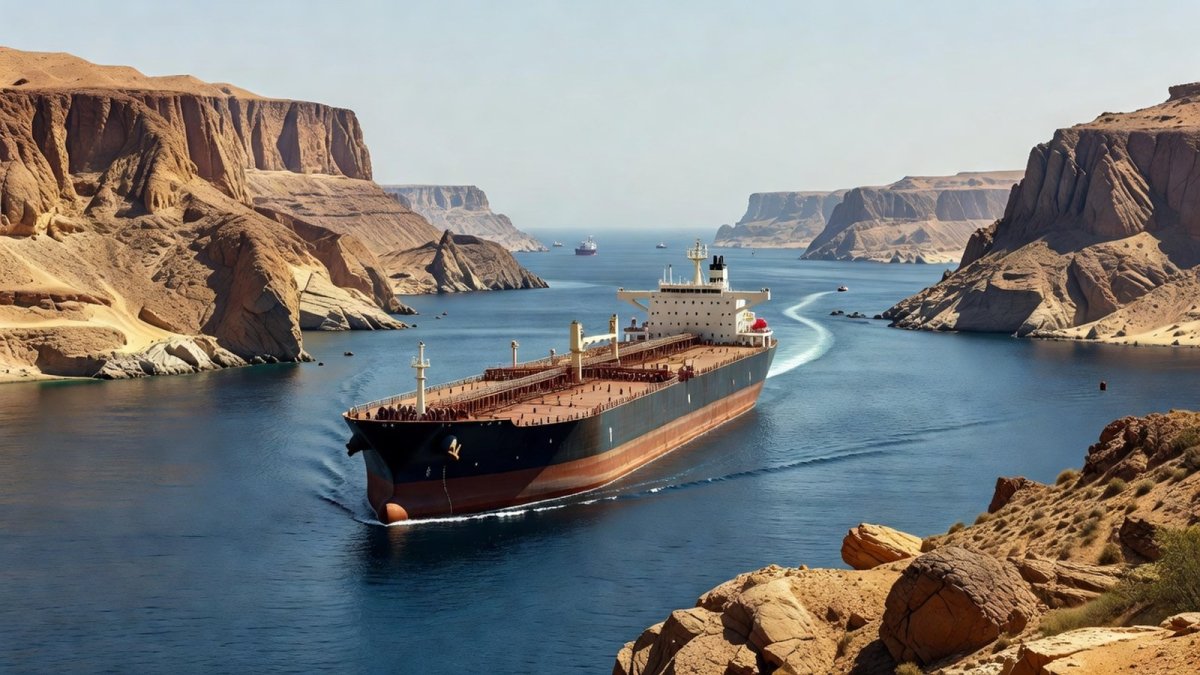 Tanker traffic in the Strait of Hormuz amid heightened naval presence