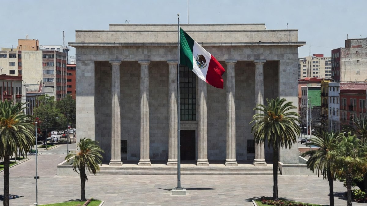 Mexican federal government building in Mexico City, site of the morning mañanera press conference