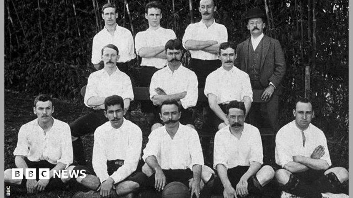 The Sao Paulo Athletic Club team of 1904, with Charles Miller, the father of Brazilian football, seated centre with the ball