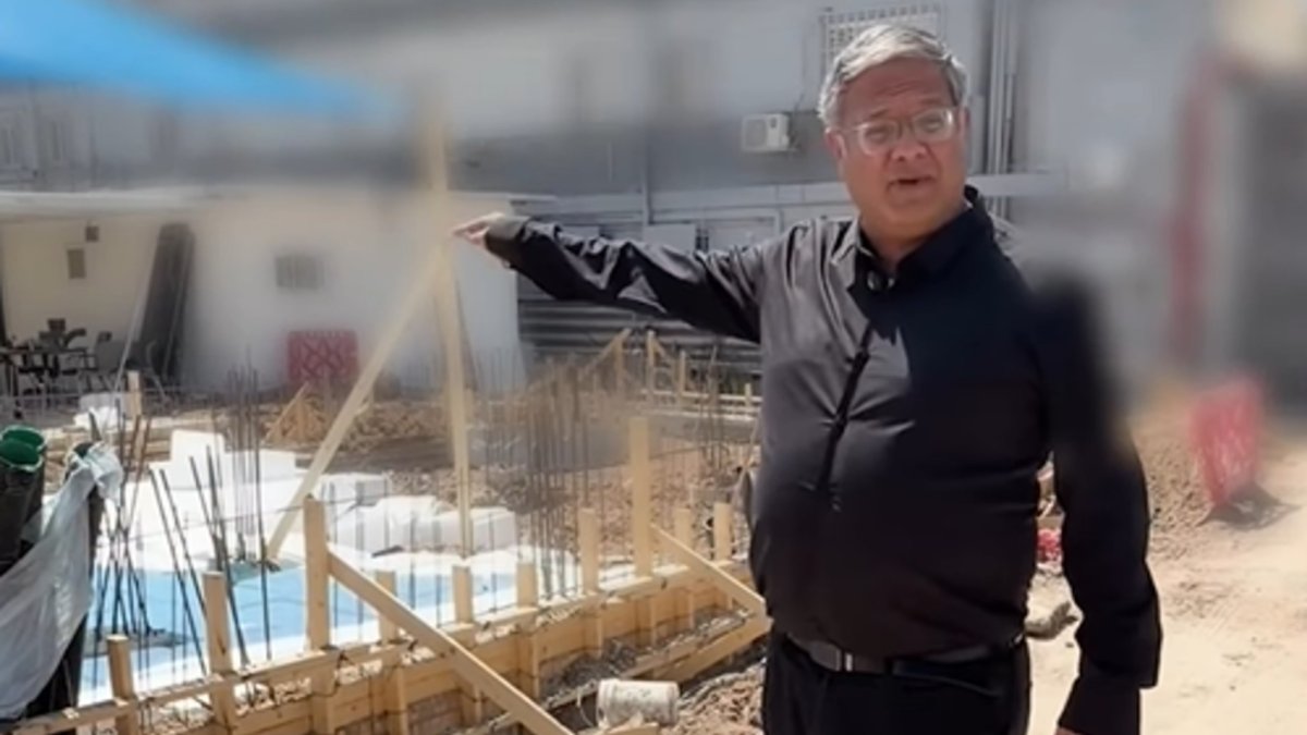 Itamar Ben Gvir at a construction site in central Israel where he says an execution facility for Palestinian prisoners is being built