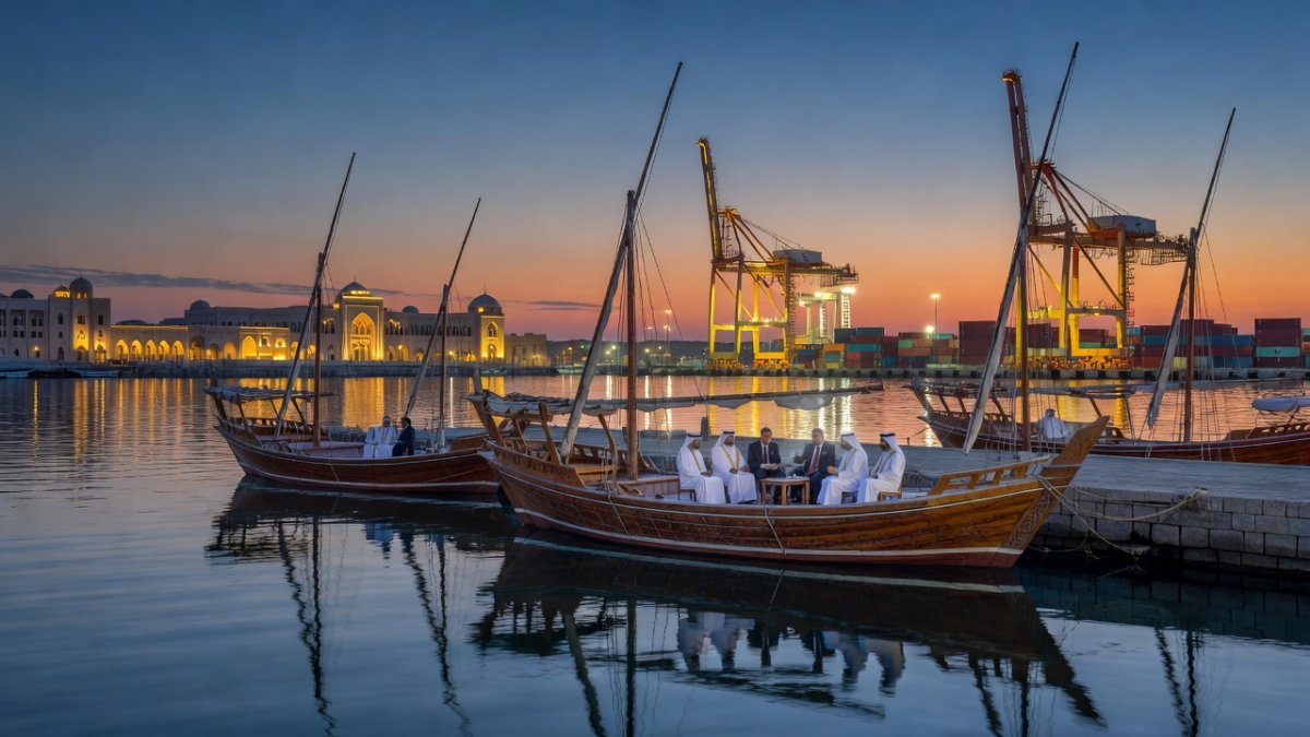 Muscat waterfront and harbor in Oman