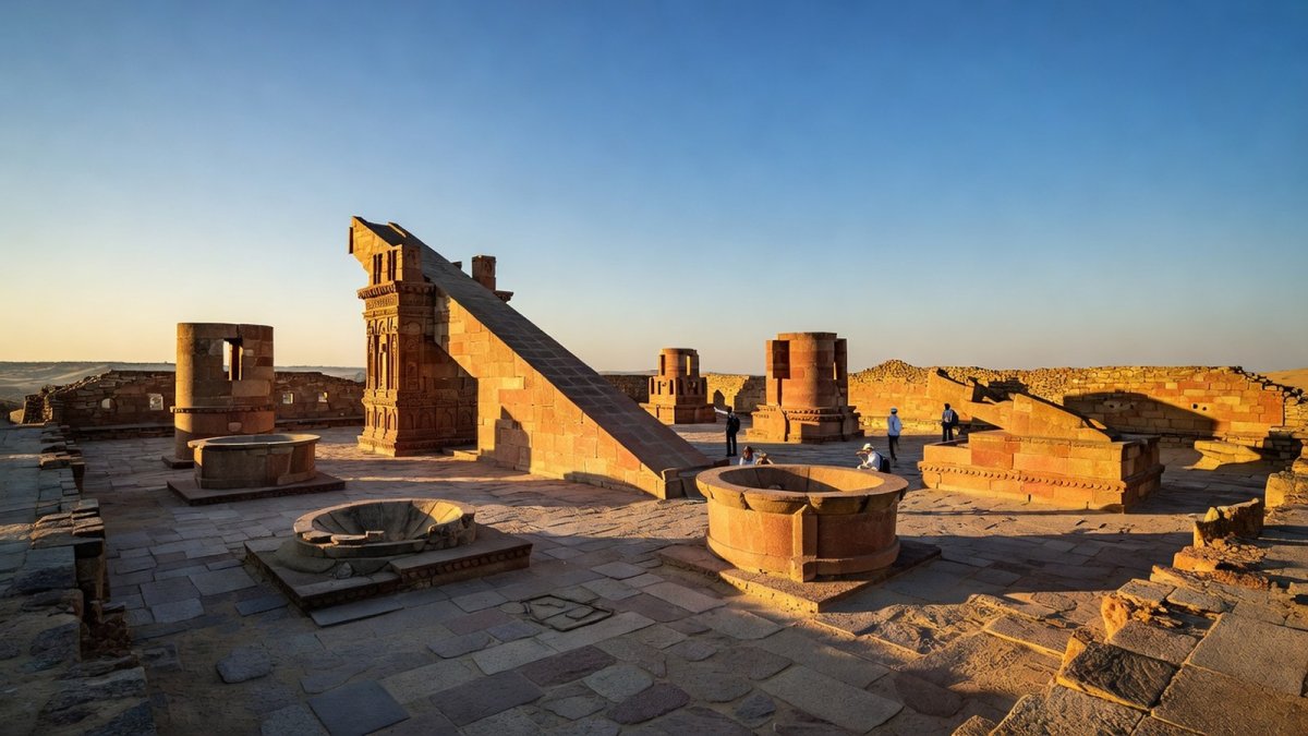 Jantar Mantar observatory in Jaipur, built by Maharaja Jai Singh II to measure celestial positions