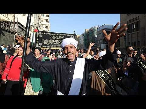 Egyptian Sufi worshippers mark the birthday of the Prophet Mohammed with processions and religious recitations in Cairo