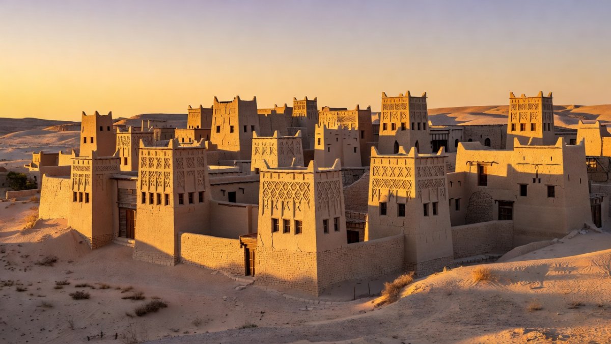 Mud-brick architecture of At-Turaif district in Diriyah, Saudi Arabia