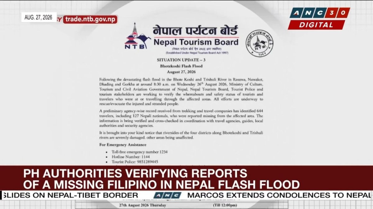 President Ferdinand Marcos Jr. extended condolences to Nepal after the deadly flash floods
