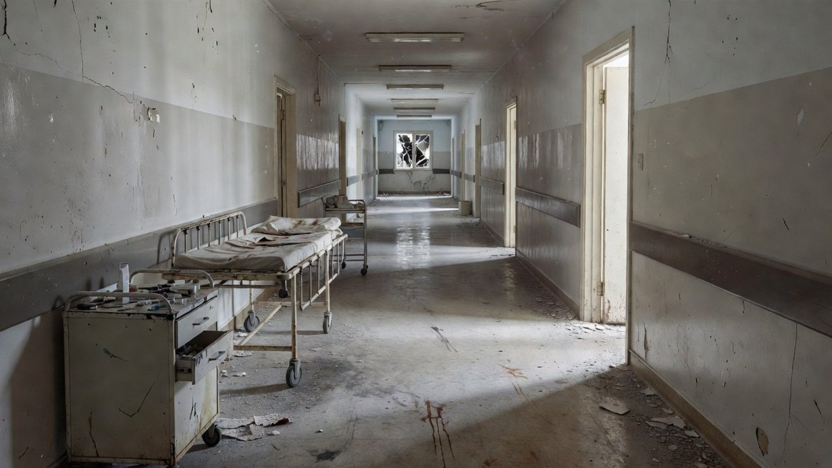 Kamal Adwan Hospital in northern Gaza, damaged by Israeli strikes