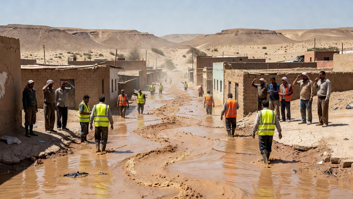Residents and rescue crews face flooded streets and mud after the aluvion in Tocopilla, Antofagasta region