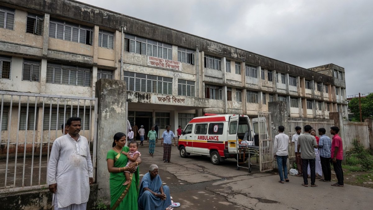 Students being admitted to RG Kar Medical College and Hospital emergency ward in Kolkata