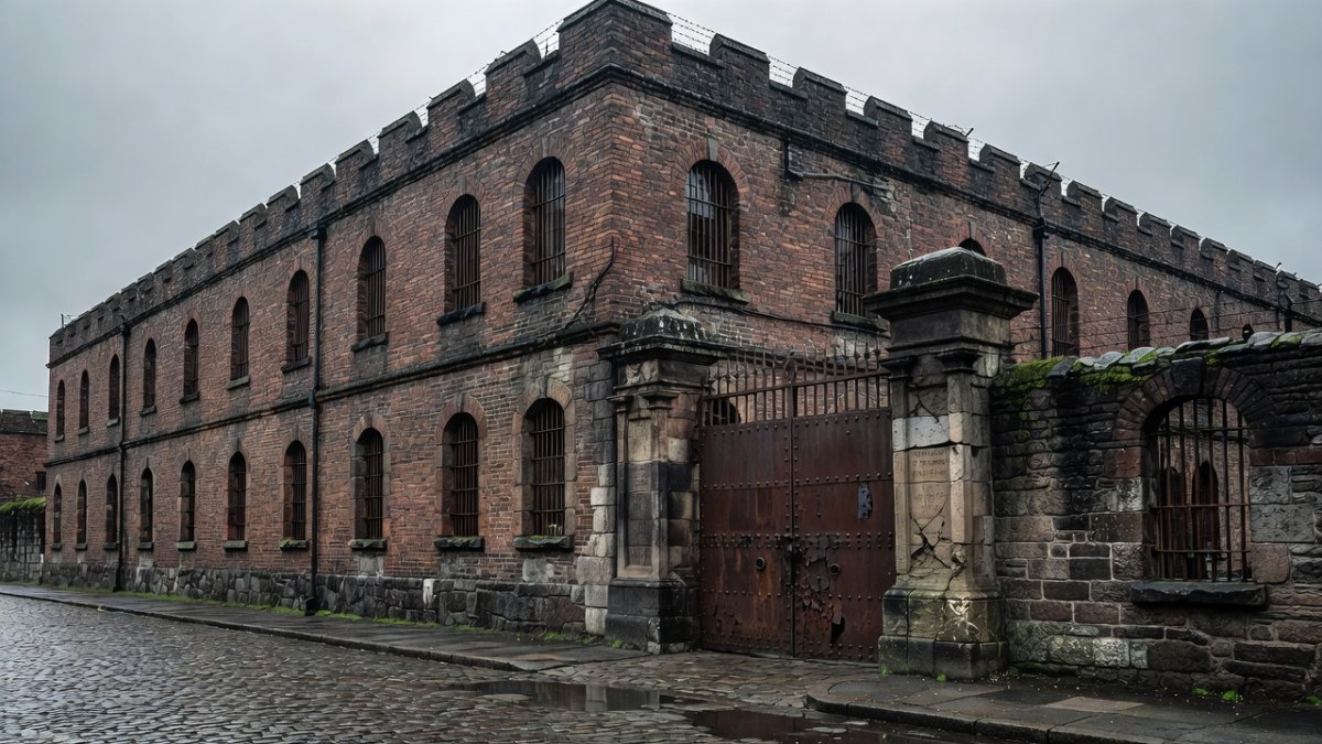Exterior view of HMP Durham showing overcrowded prison conditions