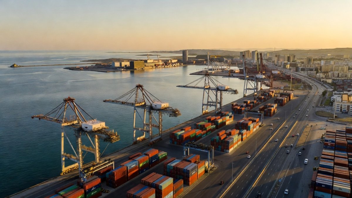 Red Sea coastline near Port Sudan, a strategic shipping lane for Gulf energy exports