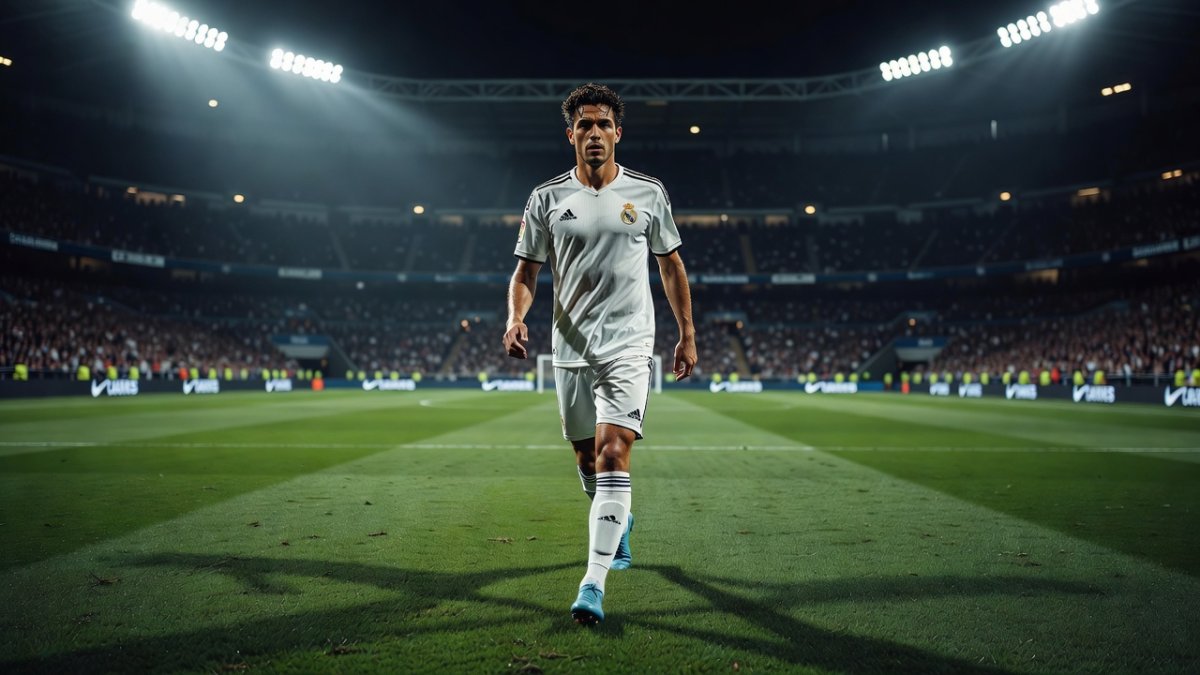 Vinicius Junior of Real Madrid on the pitch after a heated La Liga encounter