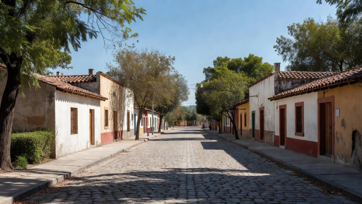 A quiet street in a rural Mexican community near Xochitepec, Morelos