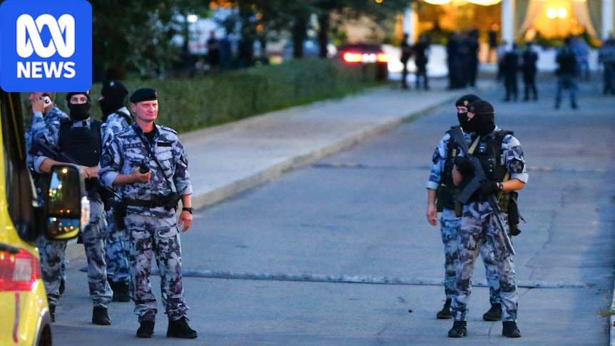 Police cordon and security operation around Kudrinskaya Square after the explosion