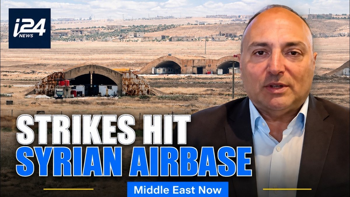 Abu al-Duhur military airbase in Idlib province, Syria, following Israeli airstrikes