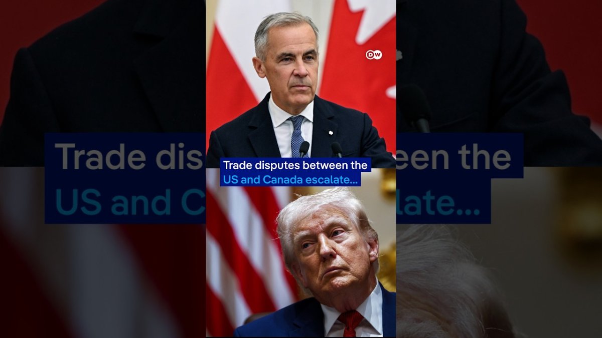 US President Donald Trump and Canadian Prime Minister Mark Carney during escalating tariff dispute