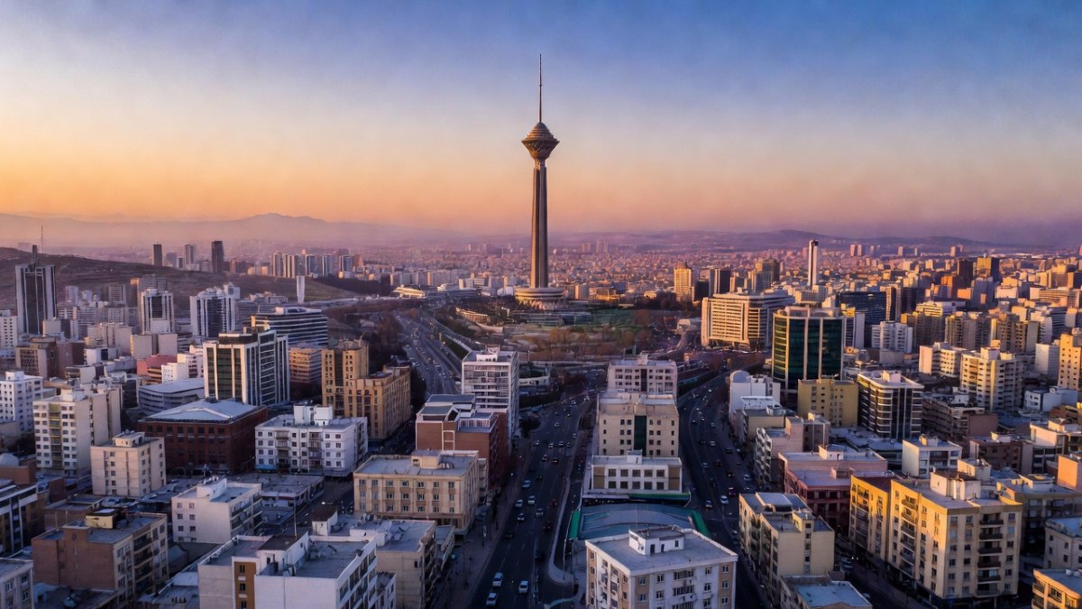 Tehran skyline with Milad Tower in background