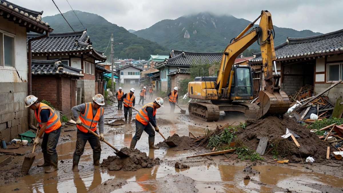 President Lee Jae-myung chairing a disaster response meeting regarding the Geoje landslide
