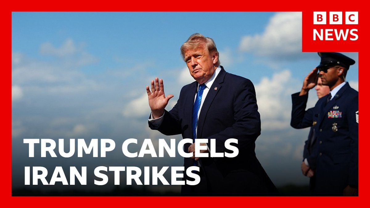 BBC News report on Trump cancelling strikes against Iran