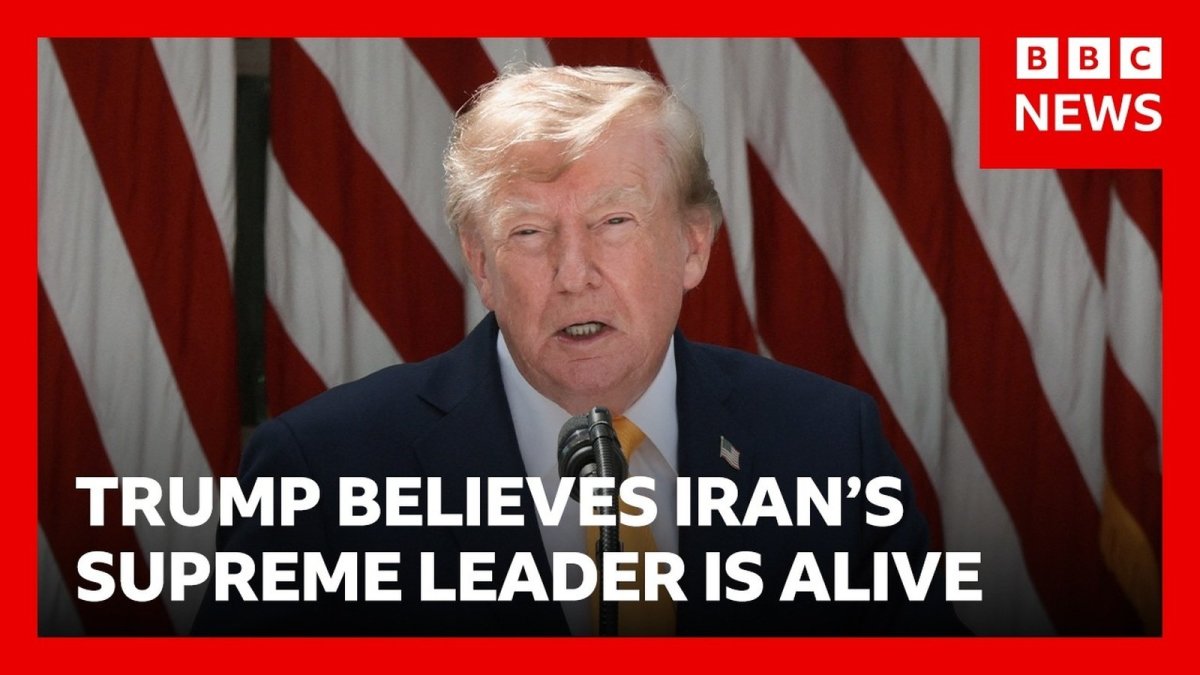 US President Donald Trump speaking about Iran