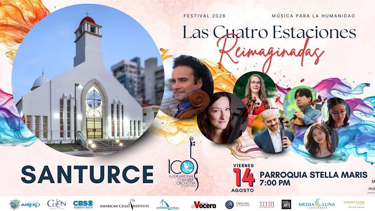 International Chamber Orchestra of Puerto Rico performing Vivaldi's Four Seasons Reimagined in a historic church venue