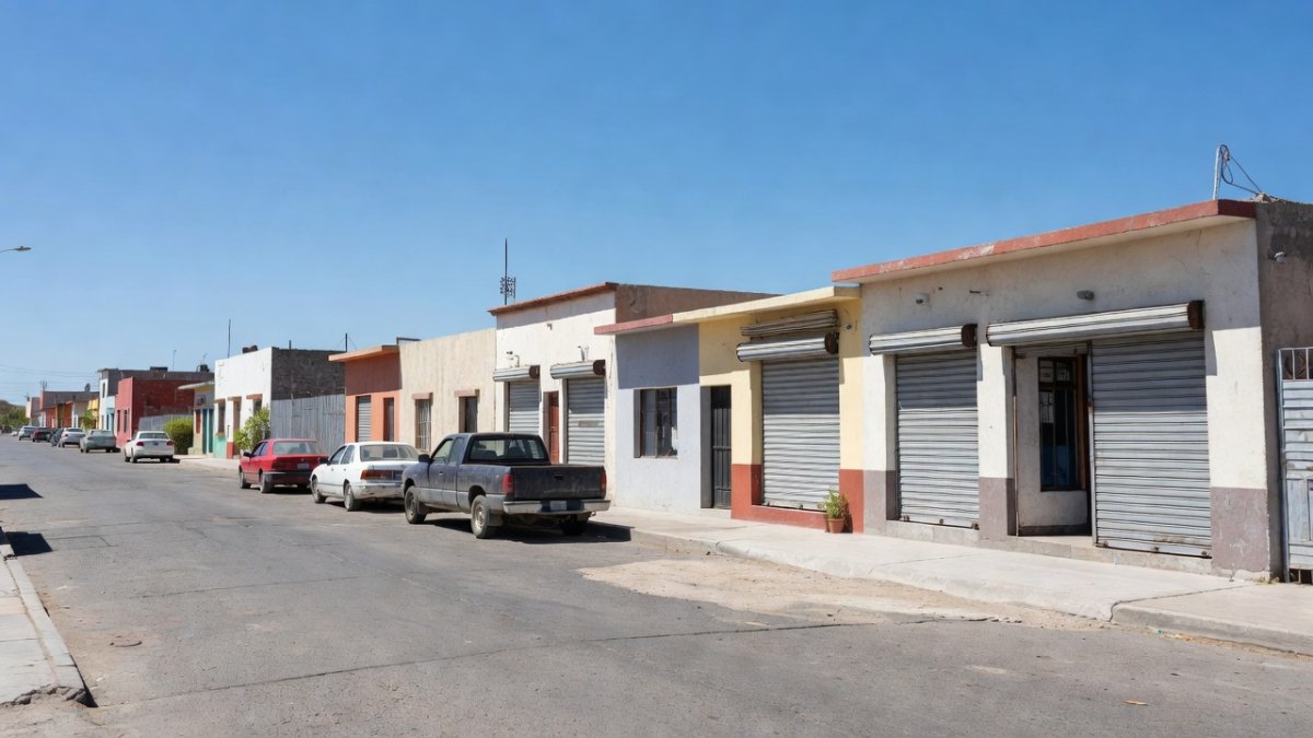 Street scene in a Mexican town in the Bajío region
