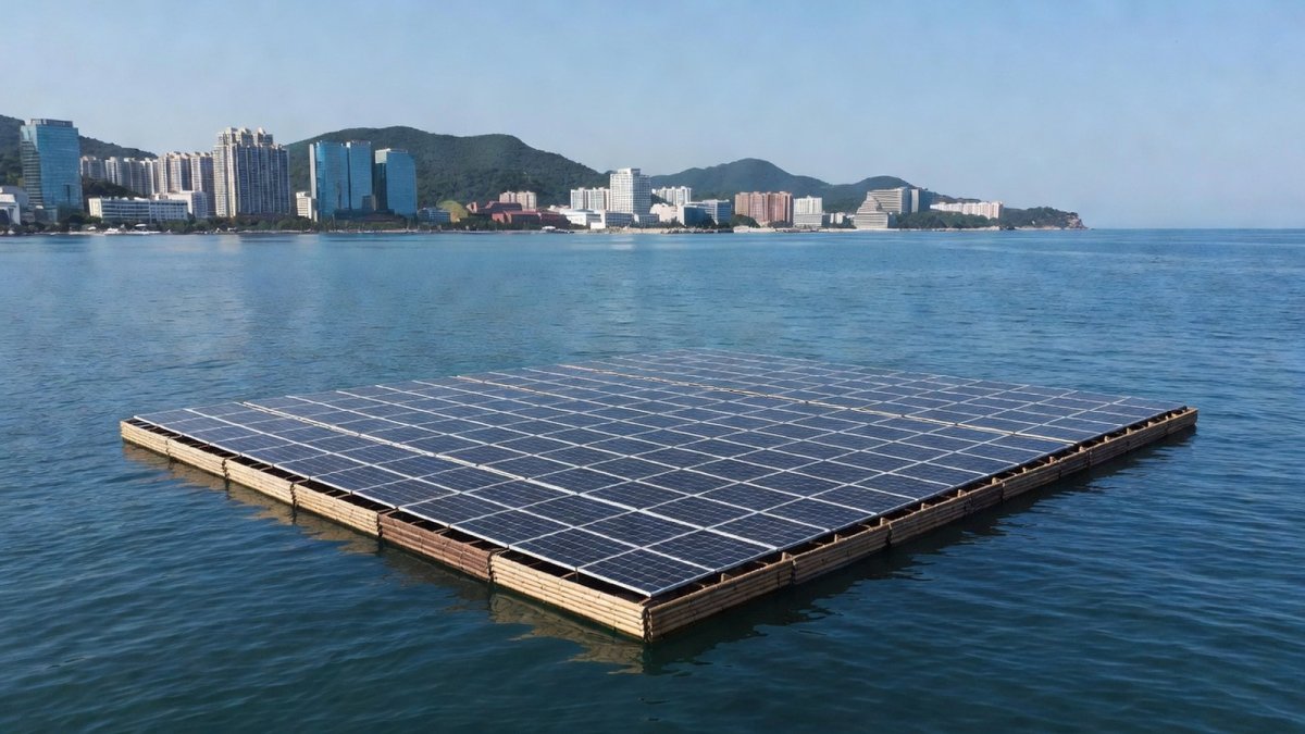 China Deploys World's First Bamboo-Built Floating Solar Farm Off Shandong