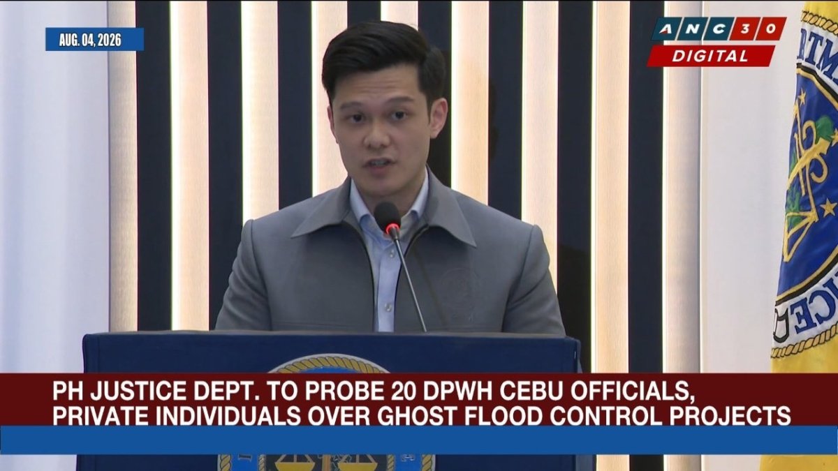 ANC 24/7 report on the DOJ probe into 20 DPWH Cebu officials over ghost flood control projects
