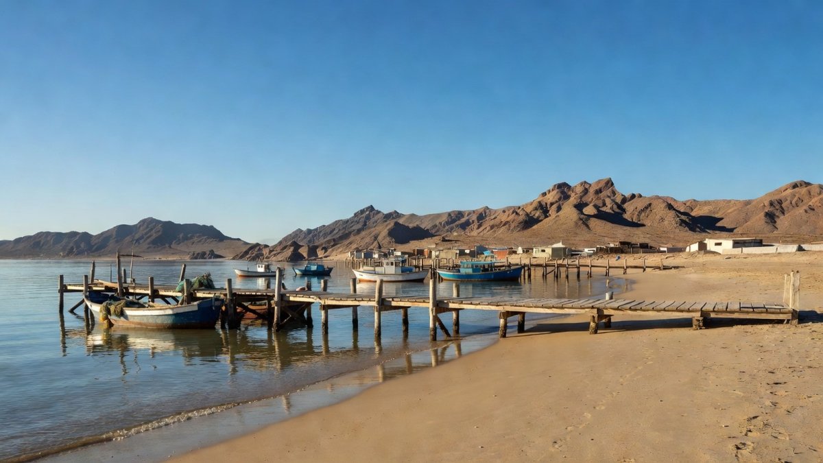 Fishing boats at San Felipe on the Sea of Cortez, where young residents train as vaquita observers