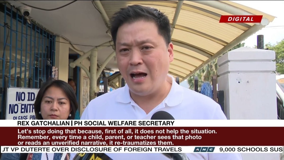 DSWD Secretary Rex Gatchalian urges the public to stop sharing the Zamboanga shooting video online