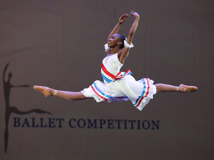 A young dancer competes at the 13th SAIBC in Cape Town, South Africa