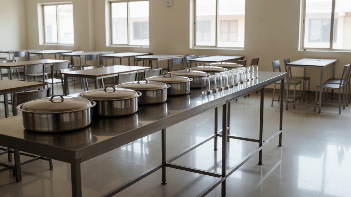 School canteen food counter; family alleges the canteen patty made Prince Soni ill before he collapsed