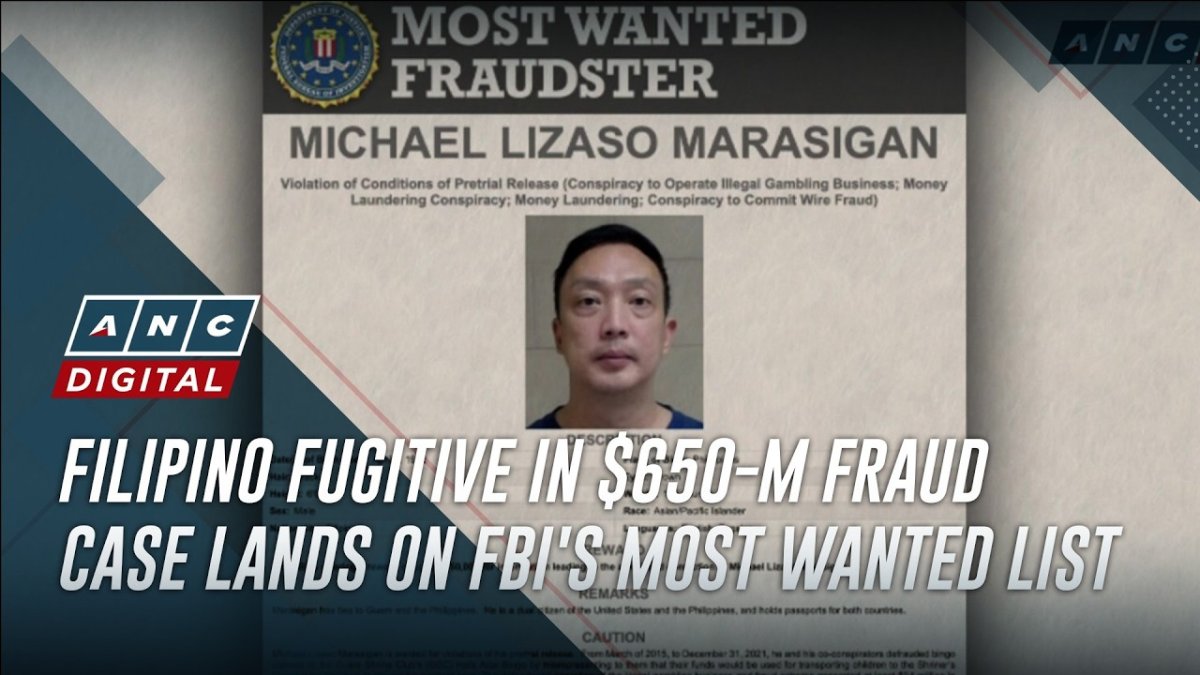 ANC 24/7 report on Filipino fugitive Rey E. Grabato II added to the FBI Most Wanted Fraudsters list