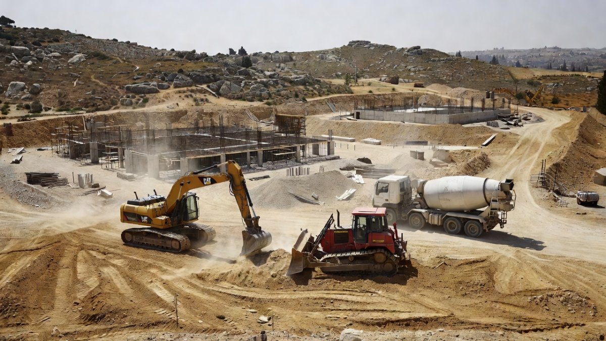 Construction site in the E1 area east of Jerusalem in the occupied West Bank