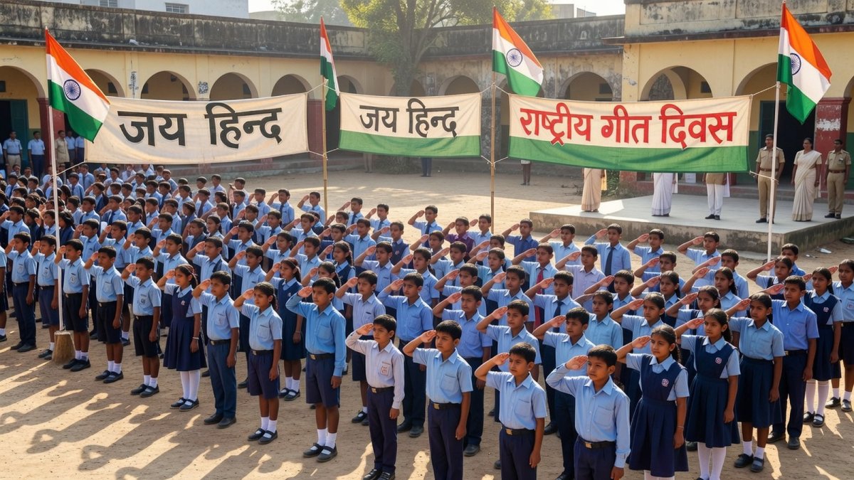 Indian students taking the Nasha Mukti Pledge at a pledge ceremony