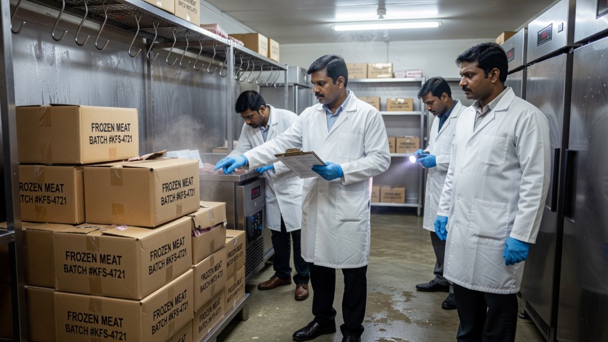 Seized expired meat and food products displayed during Karnataka food safety press conference