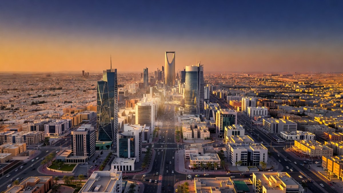 Aerial view of Riyadh, Saudi Arabia, at the center of Gulf diplomacy and normalization talks