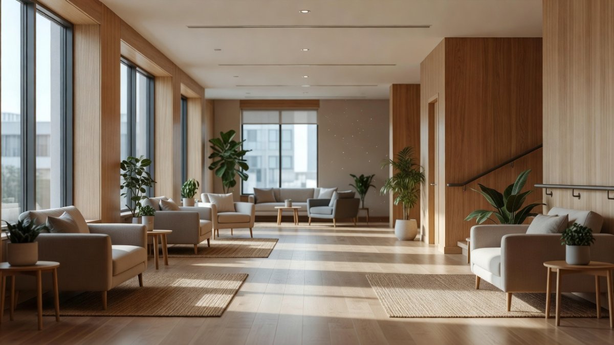 The calm, welcoming interior of a neighbourhood mental health centre