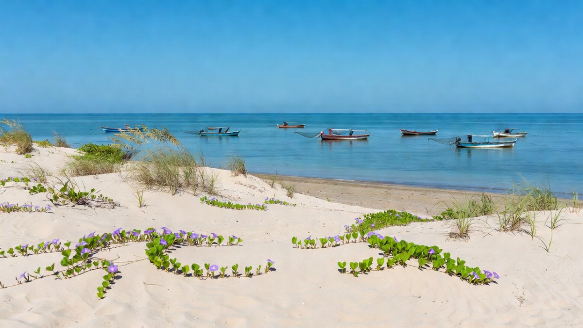 Coastal dunes in Chuburná Puerto, Yucatán, habitat for endangered turtles and endemic birds