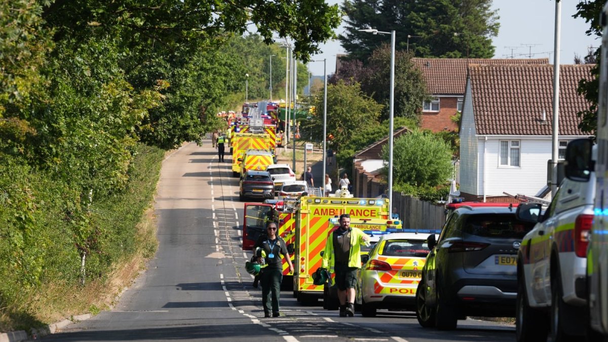 The Greater Anglia train that partially derailed near Wickford railway station in Essex on 14 August 2026