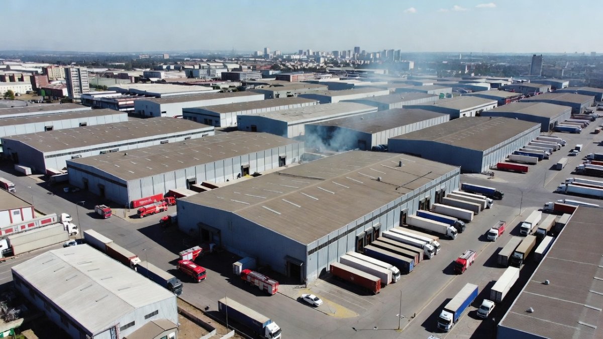 Warehouse and logistics complex on the outskirts of Moscow after Ukrainian drone strikes