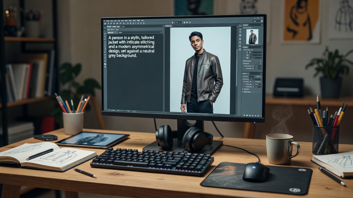 Workstation running AI image generation software for LoRA training