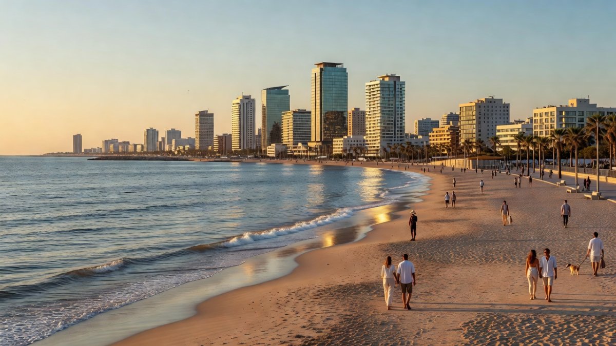 Tel Aviv Mediterranean coastline where the Altalena ceremony took place