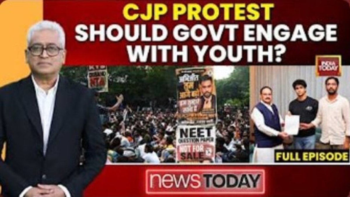 Student protesters at Jantar Mantar in New Delhi during the CJP exam reform protest