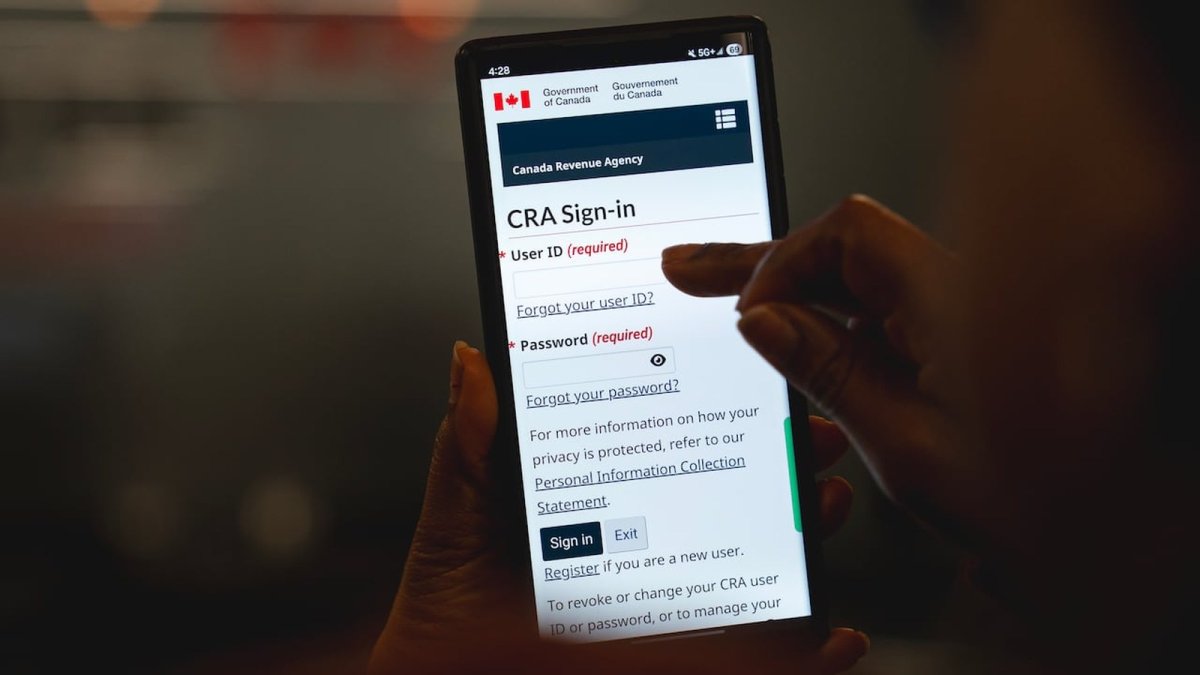 Canada Revenue Agency My Account login screen