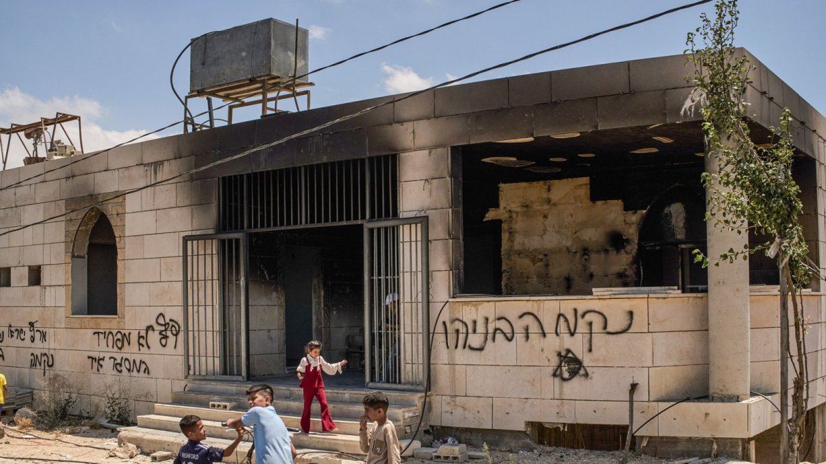 Palestinian homes under settler siege in Qusra village, occupied West Bank