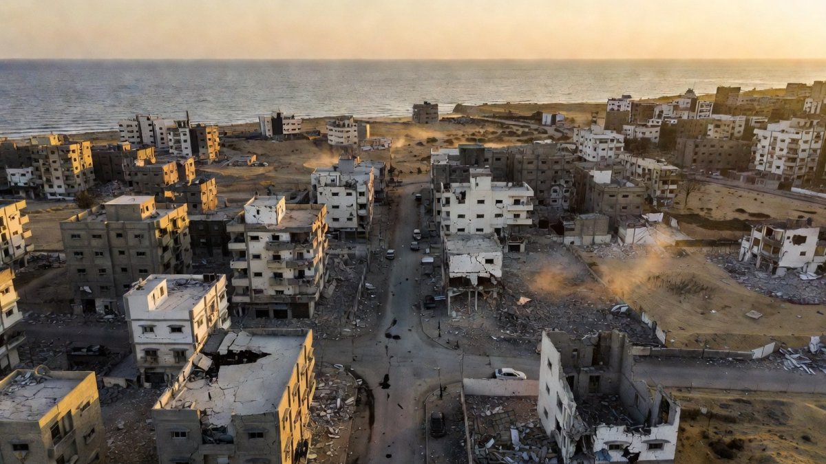 Aerial view of the Gaza Strip