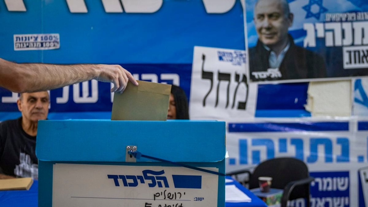 Polling station during Likud internal elections in Jerusalem, July 2026