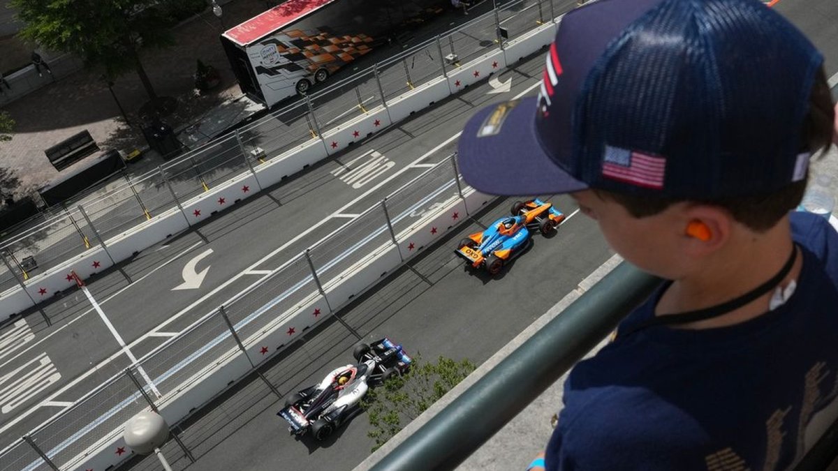IndyCar street circuit winding around the National Mall in Washington DC