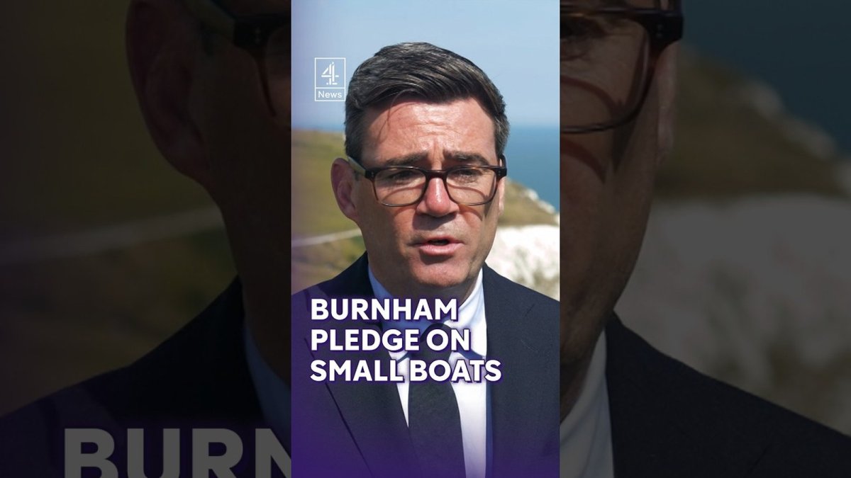 Channel 4 News report on Andy Burnham pledge to curb small boat crossings