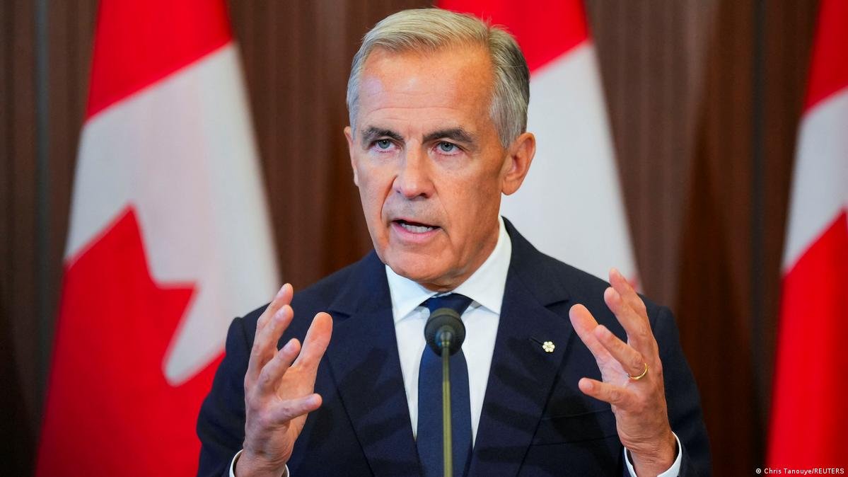 Canadian Prime Minister Mark Carney addresses reporters in Ottawa